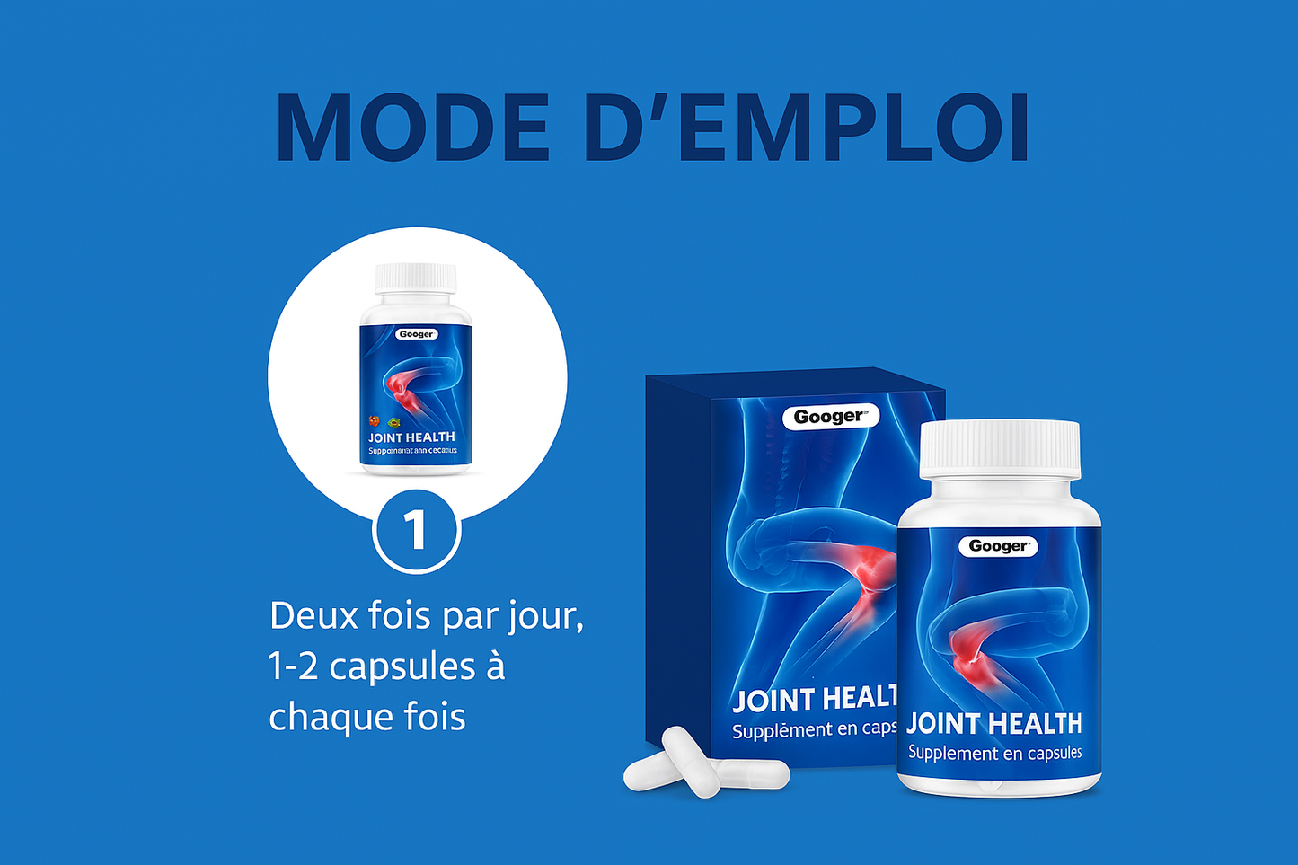 Capsules de complément alimentaire pour la santé des articulations Googeer, capsules de complément alimentaire pour la santé des articulations et le traitement du corps
